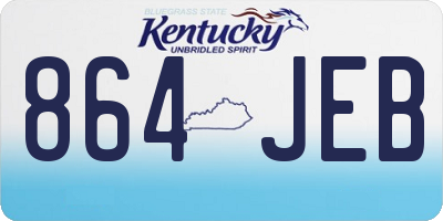 KY license plate 864JEB