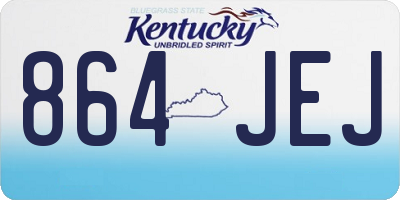 KY license plate 864JEJ