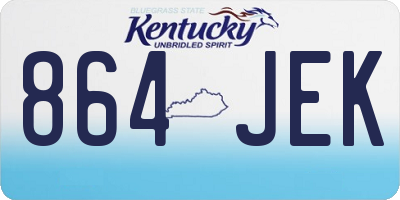 KY license plate 864JEK