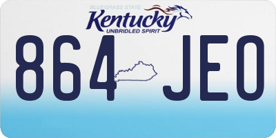 KY license plate 864JEO