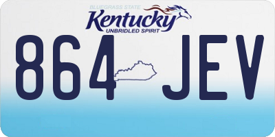 KY license plate 864JEV