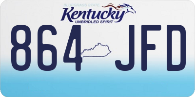 KY license plate 864JFD