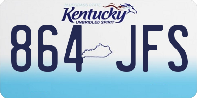 KY license plate 864JFS