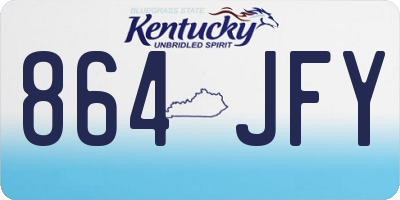 KY license plate 864JFY