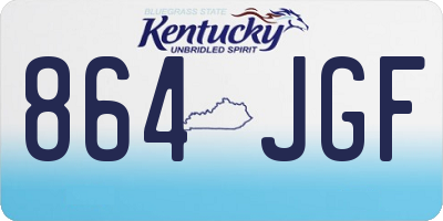KY license plate 864JGF