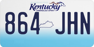 KY license plate 864JHN