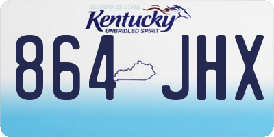 KY license plate 864JHX