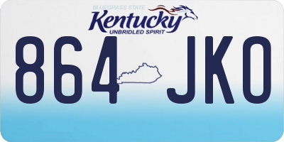 KY license plate 864JKO