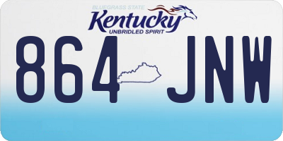 KY license plate 864JNW
