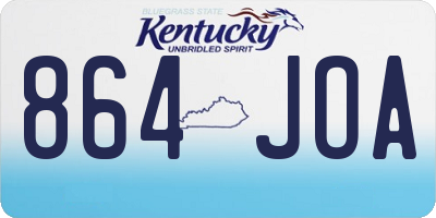 KY license plate 864JOA
