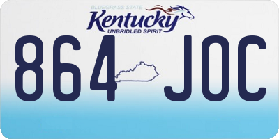 KY license plate 864JOC