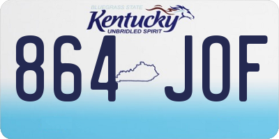 KY license plate 864JOF
