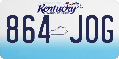 KY license plate 864JOG