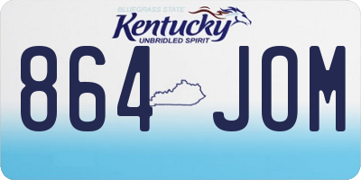 KY license plate 864JOM