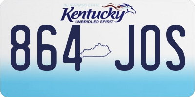 KY license plate 864JOS