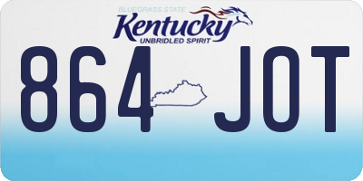 KY license plate 864JOT