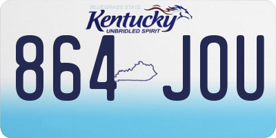 KY license plate 864JOU