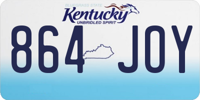 KY license plate 864JOY