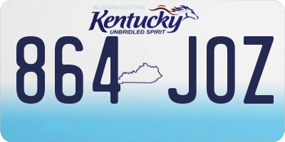 KY license plate 864JOZ