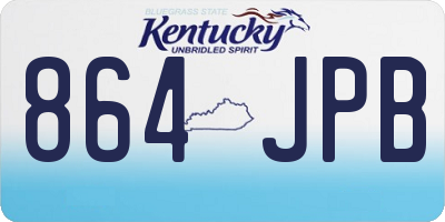 KY license plate 864JPB