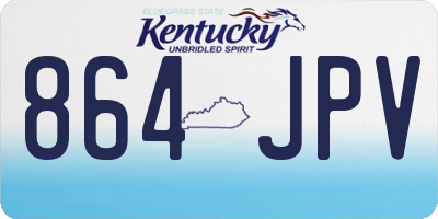 KY license plate 864JPV