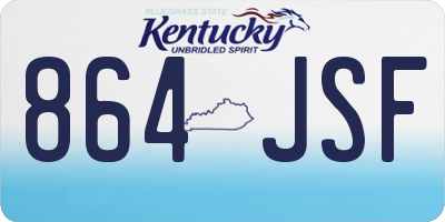 KY license plate 864JSF