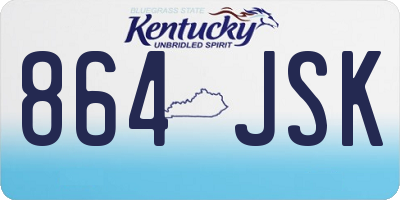 KY license plate 864JSK