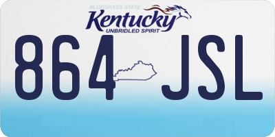 KY license plate 864JSL