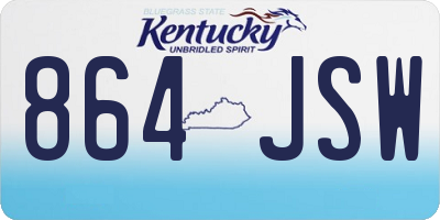 KY license plate 864JSW