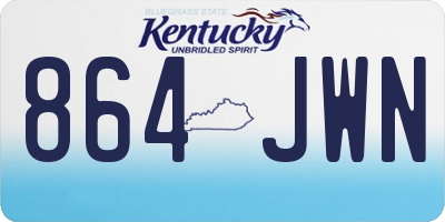 KY license plate 864JWN