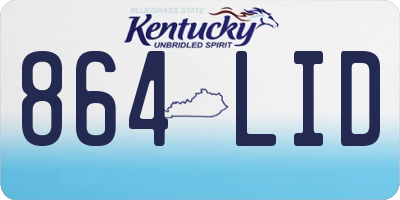 KY license plate 864LID