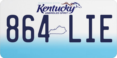 KY license plate 864LIE