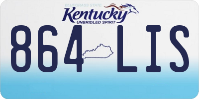 KY license plate 864LIS
