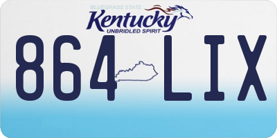 KY license plate 864LIX