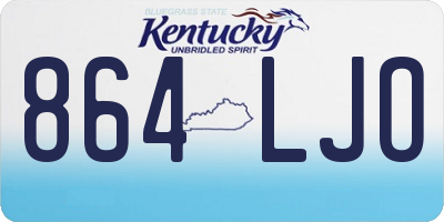 KY license plate 864LJO