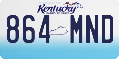 KY license plate 864MND
