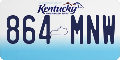 KY license plate 864MNW
