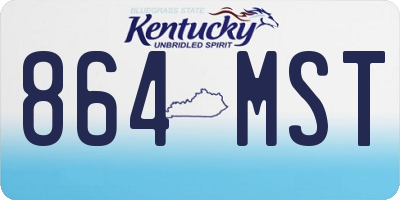 KY license plate 864MST