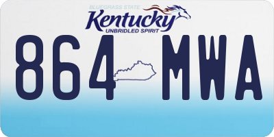 KY license plate 864MWA