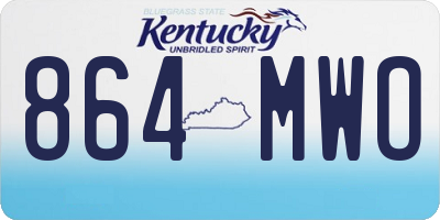 KY license plate 864MWO