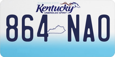 KY license plate 864NAO