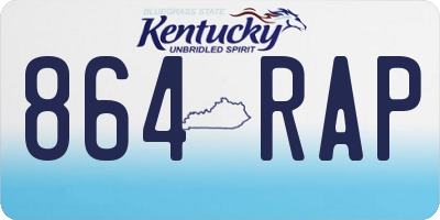 KY license plate 864RAP