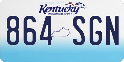 KY license plate 864SGN