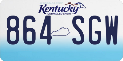 KY license plate 864SGW
