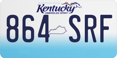 KY license plate 864SRF