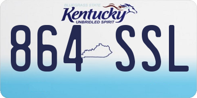 KY license plate 864SSL