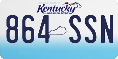 KY license plate 864SSN