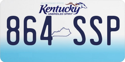KY license plate 864SSP