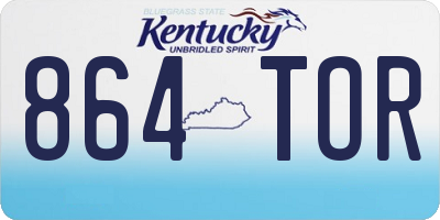 KY license plate 864TOR