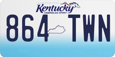 KY license plate 864TWN